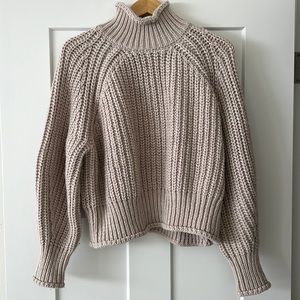 Beige Cable Knit Sweater